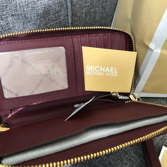 Michael Kors Bags Michael Kors Jet Set Wristlet Wallet In Merlot